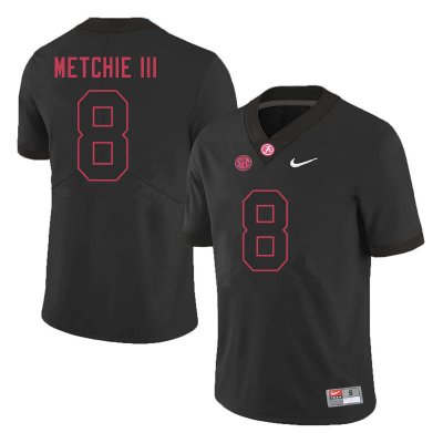NCAA Men's Alabama Crimson Tide #8 John Metchie III Stitched College 2020 Nike Authentic Black Football Jersey CB17E13MI